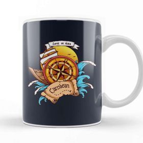 Baskı Dükkanı Carribean Lost At Sea Compass Kupa Bardak