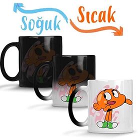 Baskı Dükkanı Cartoon Dylean Gumball Darwin Sihirli Porselen Kupa