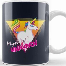 Baskı Dükkanı Cartoon Multicolour Unicorn Kupa Bardak