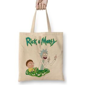 Baskı Dükkanı Cartoon Rick E Morty Bez Çanta