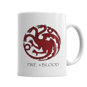 Baskı Dükkanı Casa Targaryen Goot Fire Ve Blood Kupa Bardak Porselen
