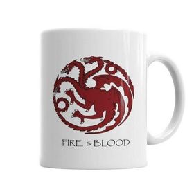 Baskı Dükkanı Casa Targaryen Goot Fire Ve Blood Kupa Bardak Porselen
