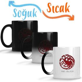 Baskı Dükkanı Casa Targaryen Got Fire ve Blood Sihirli Porselen Kupa