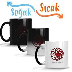 Baskı Dükkanı Casa Targaryen Got Fire ve Blood Sihirli Porselen Kupa