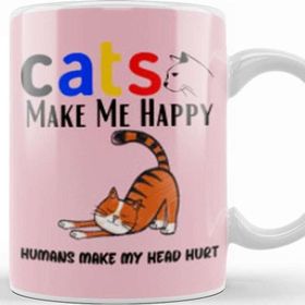 Baskı Dükkanı Cat Funny Cat Lover Gifts For Men Kids Kupa