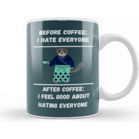 Baskı Dükkanı Cat Funny Coffee Drinks Lover Gift Quote Ninja Vintage Retro Rainbow Style Kupa Bardak