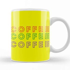 Baskı Dükkanı Cat Funny Coffee Drinks Lover Gift Quote Vintage Retro Rainbow Style Kupa Bardak
