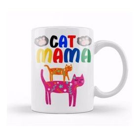 Baskı Dükkanı Cat Mama Funny Cat Lover Gifts For Men Kids Kupa