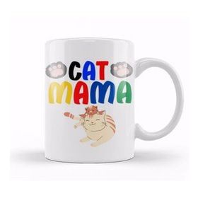 Baskı Dükkanı Cat Mama Funny Cat Lover Gifts For Men Kids Kupa