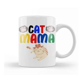 Baskı Dükkanı Cat Mama Funny Cat Lover Gifts For Men Kids Kupa