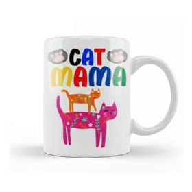 Baskı Dükkanı Cat Mama Funny Cat Lover Gifts For Men Kids Kupa