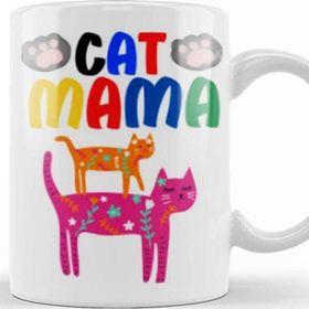 Baskı Dükkanı Cat Mama Funny Cat Lover Gifts For Men Kids Kupa