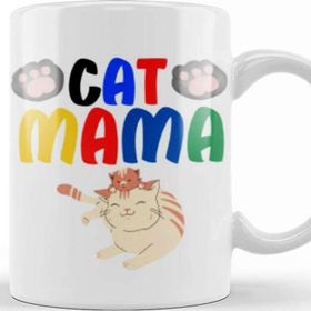 Baskı Dükkanı Cat Mama Funny Cat Lover Gifts For Men Kids Kupa