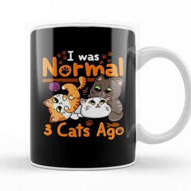 Baskı Dükkanı Cat Mom Af Cute & Funny I Was Normal Three Cats Ago Kittens Kupa Bardak
