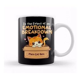 Baskı Dükkanı Cat Mom Af In The Event Of Emotional Breakdown Place Cat Here Kupa Bardak