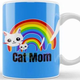 Baskı Dükkanı Cat Mom Rainbows Mothers Day Kupa Bardak