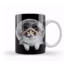 Baskı Dükkanı Cat Moon Lover Lady Gifts Kupa
