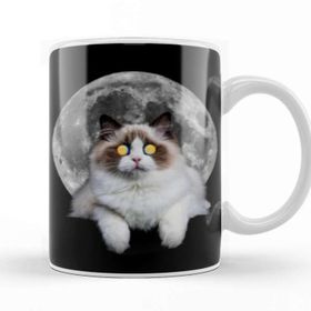 Baskı Dükkanı Cat Moon Lover Lady Gifts Kupa