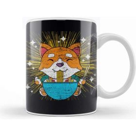 Baskı Dükkanı Cat Ramen Dog Shiba Inu Japanese Kawaii Cute Anime Puppy Kupa Bardak