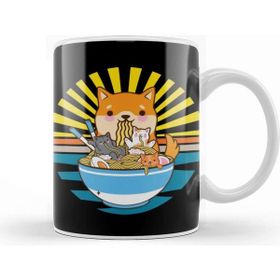 Baskı Dükkanı Cat Ramen Dog Shiba Inu Japanese Kawaii Cute Anime Puppy Kupa Bardak