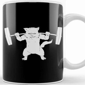 Baskı Dükkanı Cat Squat Powerlifting Gifts Kupa Bardak
