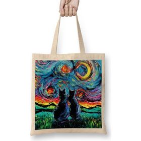 Baskı Dükkanı Cat Van Gogh's Cats Kedi Bez Çanta