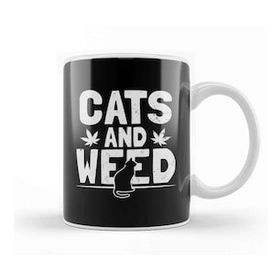 Baskı Dükkanı Cat Weed Cats And Weed Gift Kedi Kupa Bardak