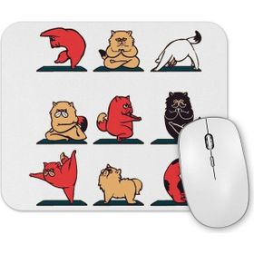 Baskı Dükkanı Cat Yoga Köpek Mouse Pad