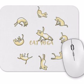 Baskı Dükkanı Cat Yoga Köpek Mouse Pad