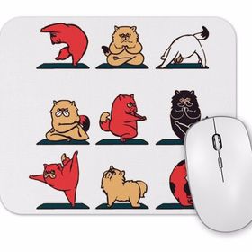 Baskı Dükkanı Cat Yoga Köpek Mouse Pad