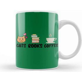 Baskı Dükkanı Cats Coffee Books Kupa Bardak