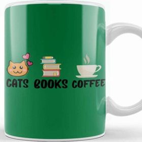 Baskı Dükkanı Cats Coffee Books Kupa Bardak