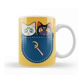 Baskı Dükkanı Cats In Pocket Sailor Moon Kupa Bardak