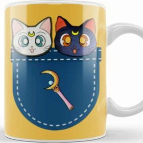 Baskı Dükkanı Cats In Pocket Sailor Moon Kupa Bardak