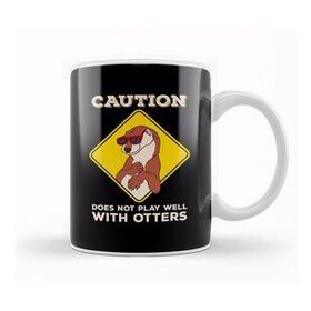 Baskı Dükkanı Caution Does Not Play Well With Otters Funny Pun Kupa Bardak