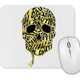 Baskı Dükkanı Caution Skull Mouse Pad