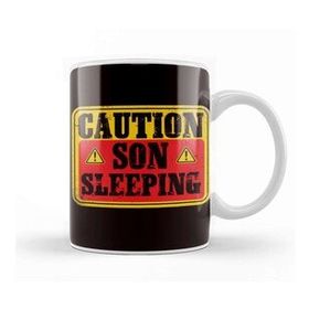 Baskı Dükkanı Caution Son Sleeping Family Baby Newborn Children Brother Kupa Bardak