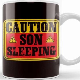 Baskı Dükkanı Caution Son Sleeping Family Baby Newborn Children Brother Kupa Bardak