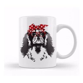 Baskı Dükkanı Cavalier King Charles Spaniel Bandana Kupa Bardak