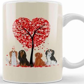 Baskı Dükkanı Cavalier King Charles Spaniels Love And Valentine Kupa