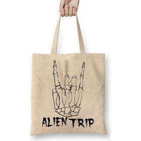 Baskı Dükkanı Caveira Alien Trip Bez Çanta