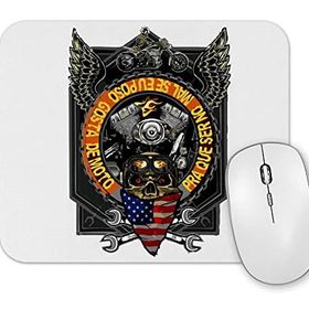 Baskı Dükkanı Caveira Motorsiklet Mouse Pad