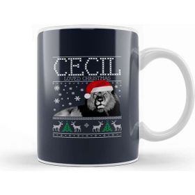Baskı Dükkanı Cecil the Lion Cecil Loved Christmas Knit Kupa