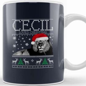 Baskı Dükkanı Cecil the Lion Cecil Loved Christmas Knit Kupa