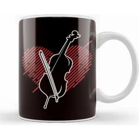 Baskı Dükkanı Cello Heart Cellist Musical Instrument Orchestra Musician Kupa