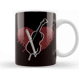 Baskı Dükkanı Cello Heart Cellist Musical Instrument Orchestra Musician Kupa