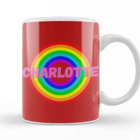 Baskı Dükkanı Charlotte Name Personalized Custom Vintage Retro Rainbow Style Design Gift Baby Gift For Her Kupa
