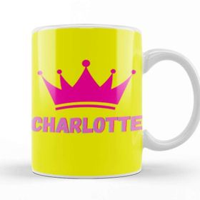 Baskı Dükkanı Charlotte Name Personalized Custom Vintage Retro Rainbow Style Design Gift Baby Gift For Her Kupa