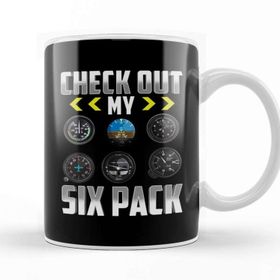 Baskı Dükkanı Check Out My Six Pack Airplane Pilot Aviation Pun Kupa