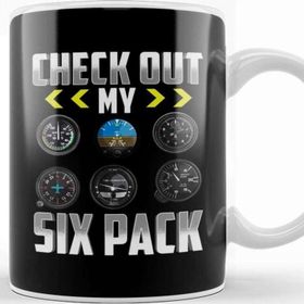Baskı Dükkanı Check Out My Six Pack Airplane Pilot Aviation Pun Kupa